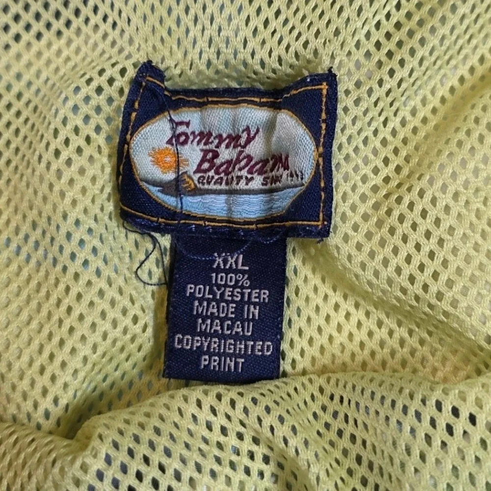 Tommy Bahama Mens XXL Green Tropical Swim Shorts Mesh Lining Board Shorts